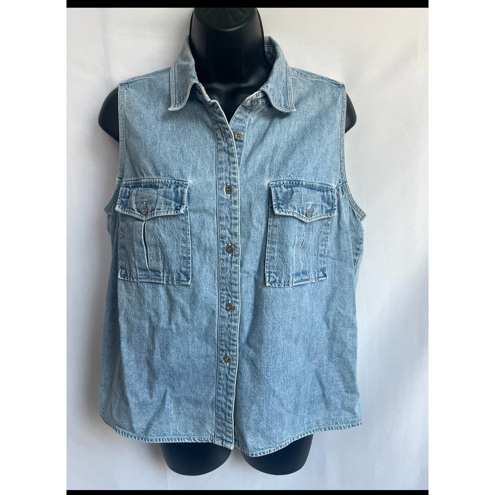 Vintage Limited Jeans Denim Vest 100% Cotton Y2K Size L Retro Western Cowboy